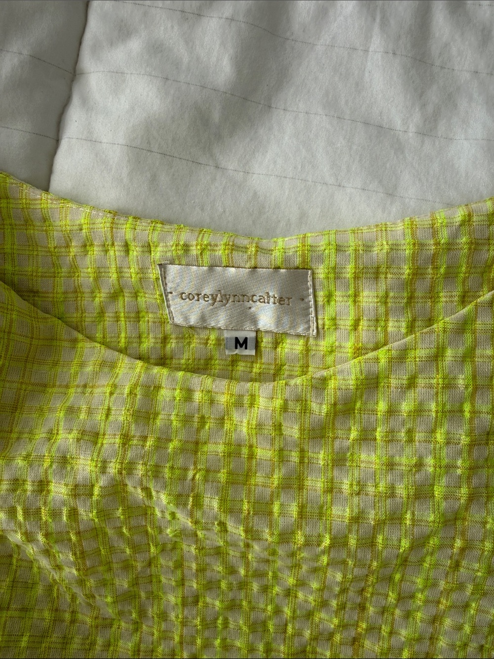 Corey Lynn Calter Yellow Textured Drop-Waist Dress - Picture 4 of 11